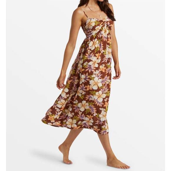 NEW BILLABONG daybreak midi dress in toasted coconut - Picture 2 of 4